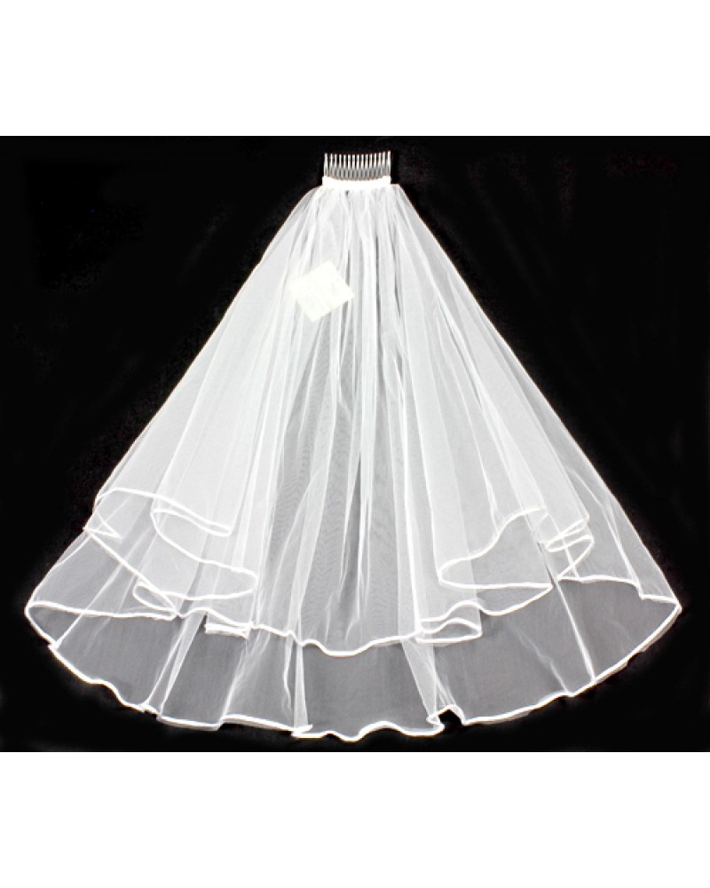 Veil - Plain Tulle - Veil-Webbing trim - 24" - VL-VC-XS-WT